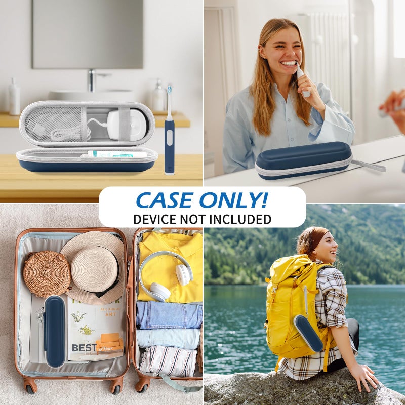 TYSORETY Toothbrush Travel Case for Oral B/Oral-B Pro 1000 1500 5000 7000 & Philips Sonicare 4100 1100 5300 5100 6100/iO Electric Toothbrush, Hard Protective Storage Bag (Deep blue) - Image 5