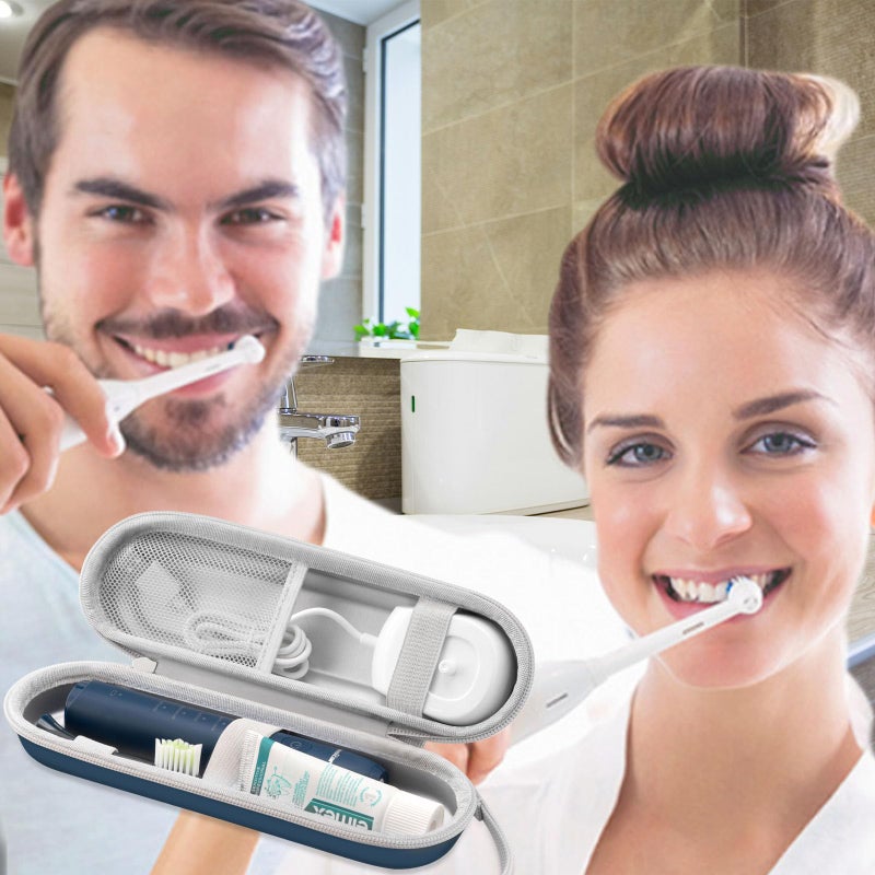 TYSORETY Toothbrush Travel Case for Oral B/Oral-B Pro 1000 1500 5000 7000 & Philips Sonicare 4100 1100 5300 5100 6100/iO Electric Toothbrush, Hard Protective Storage Bag (Deep blue) - Image 2