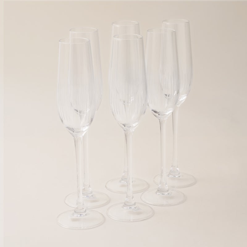 La Mesa 6 pcs stem glass striped 5.5*5.5*27 cm - Image 1