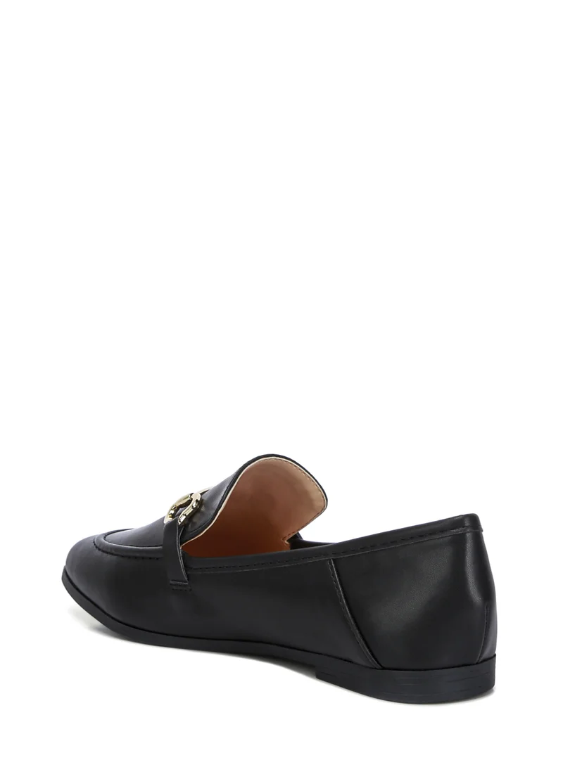 London Rag Black Semi Casual Faux Leather Loafers