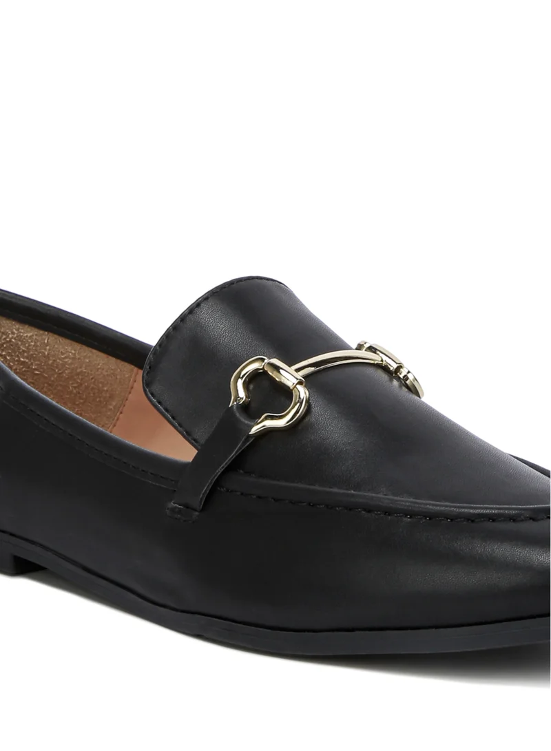 London Rag Black Semi Casual Faux Leather Loafers
