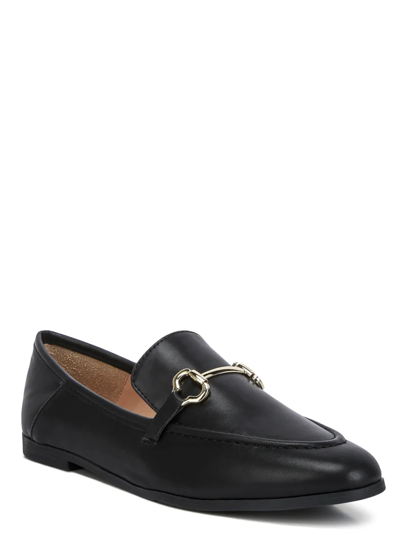 London Rag Black Semi Casual Faux Leather Loafers