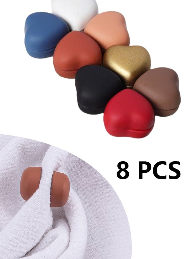 8 pcs Heart Magnetic Hijab Pins, Strong Pinless No-Snag Hijab Magnets for Scarf, Shirt, Dress – Stylish & Multi-Purpose Use - Image 1