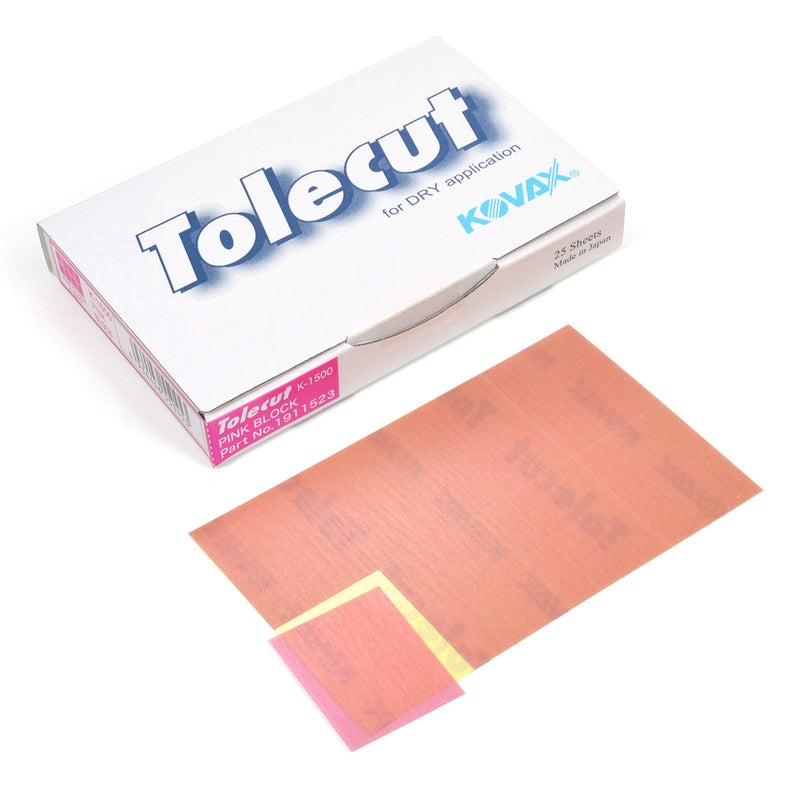 Eagle Abrasives Tolecut PSA 8-Cut Block Sanding Sheets, Pink K-1500, 191-1523, 25 Sheets - Image 1