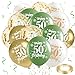 Yoirrat 50th Birthday Balloons 24Pcs Sage Green Gold Fiftieth Birthday Latex Balloons Confetti Balloons Green Gold 50th Birthday Party Decorations for Women Men 50 Year Birthday Anniversary Supplies 12inch - Image 2