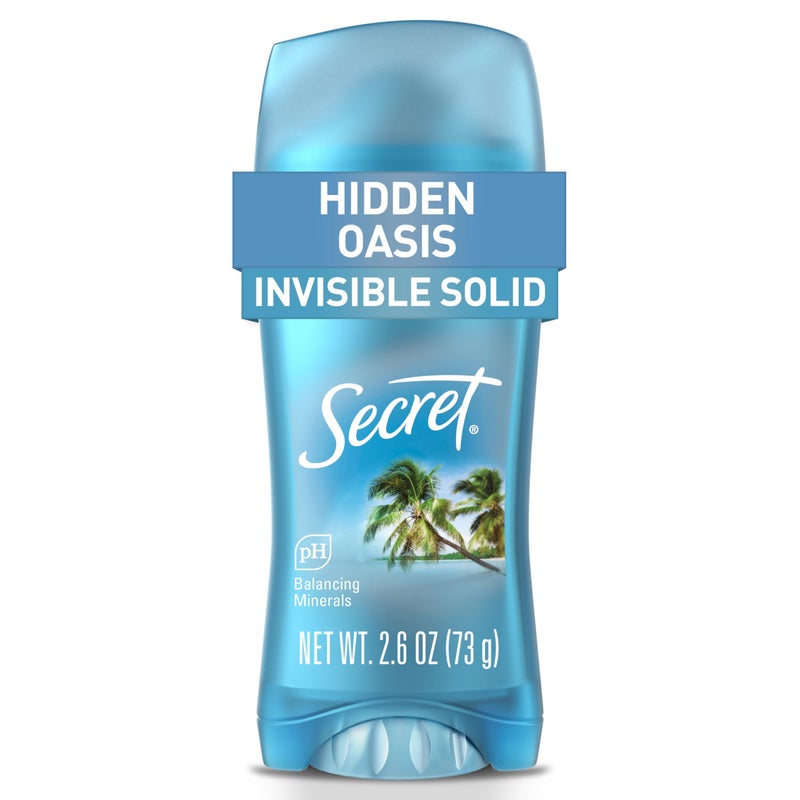 Secret Fresh Antiperspirant Deodorant for Women, 72hr Breathable Sweat & Odor Protection, Instant Freshness & Gentle, PH Balancing Minerals, Invisible Solid, Hidden Oasis Scent, 2.6 oz - Image 1