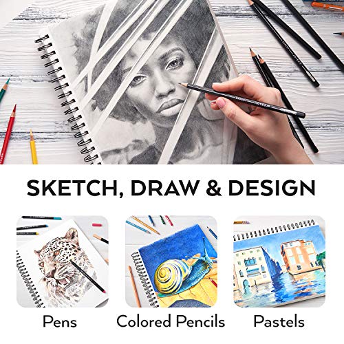 ARTEZA Spiral Sketch Book 9x12" Drawing Pad 100 Sheets Sketch Pads for Drawing for Adults & Teens - Image 3