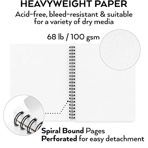 ARTEZA Spiral Sketch Book 9x12" Drawing Pad 100 Sheets Sketch Pads for Drawing for Adults & Teens - Image 2