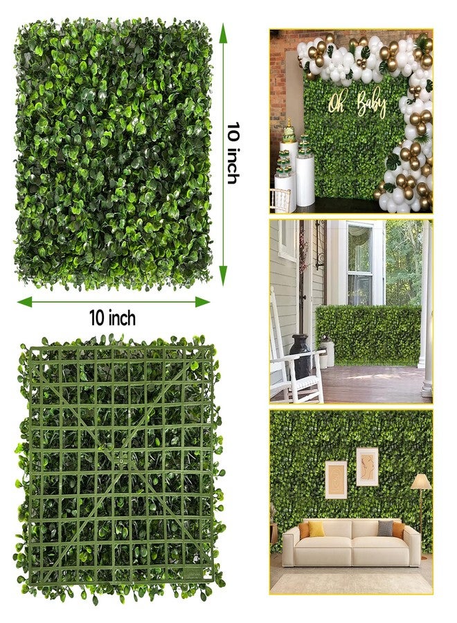 Skloopearg Artificial Grass Wall Panels, 12 Pack 10"x10" Boxwood Hedge Wall Panels with 100 Zip Ties, Boxwood Backdrop for Outdoor Indoor Decorative Fences Privacy Hedge - Image 2