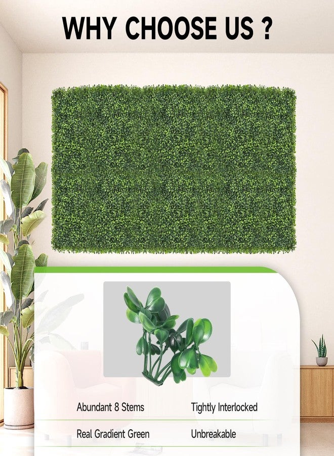 Skloopearg Artificial Grass Wall Panels, 12 Pack 10"x10" Boxwood Hedge Wall Panels with 100 Zip Ties, Boxwood Backdrop for Outdoor Indoor Decorative Fences Privacy Hedge - Image 5