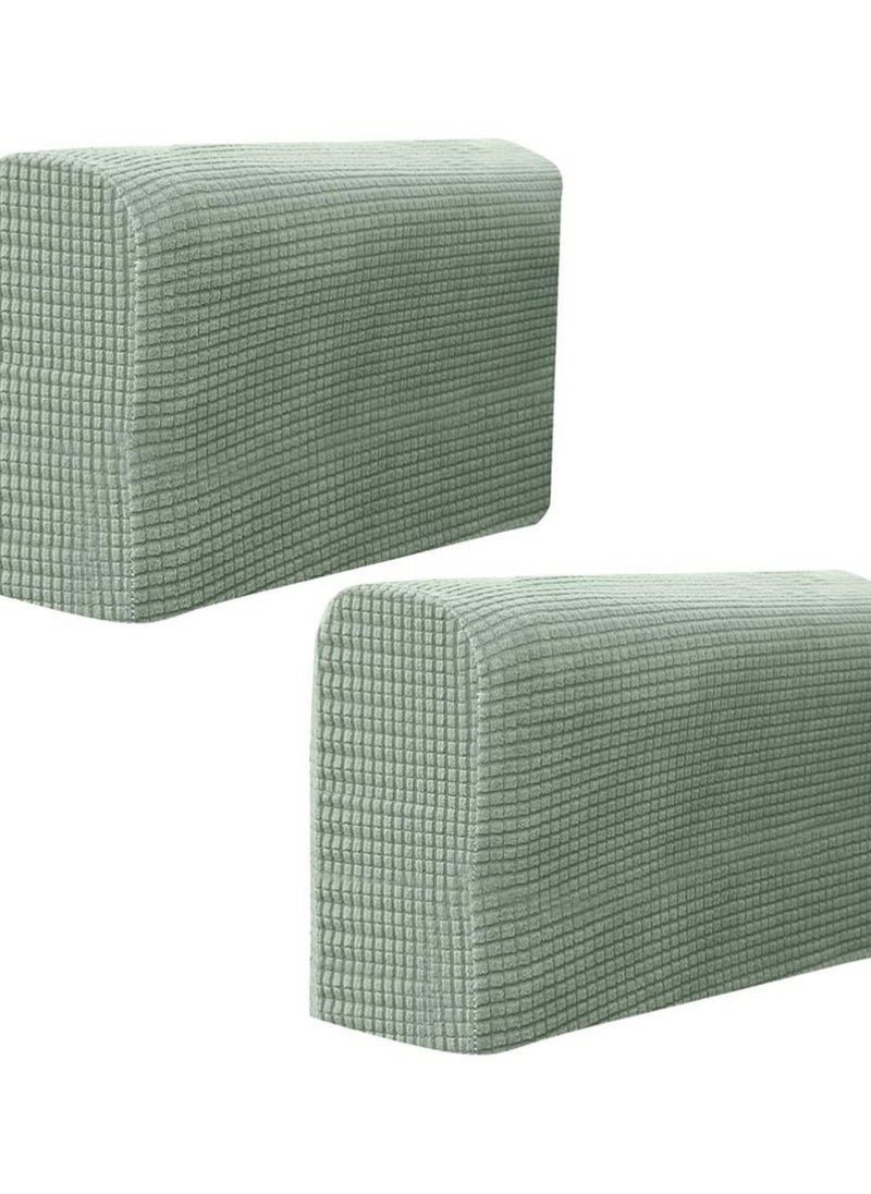SYOSI - Sofa Armrest Cover, Chair Arm Protectors, Sofa Armrest Cover, Stretch Armchair  Elastic, Home Office Recliner Couch Protective Cloth 2pcs (Green) - Image 1