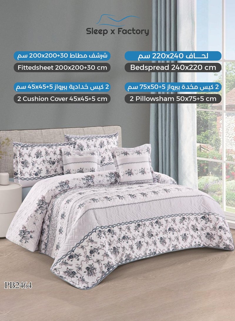 Sleep x Factory 6-Piece Double Compressed Comforter Set – Soft Microfiber Fabric – Elegant Design