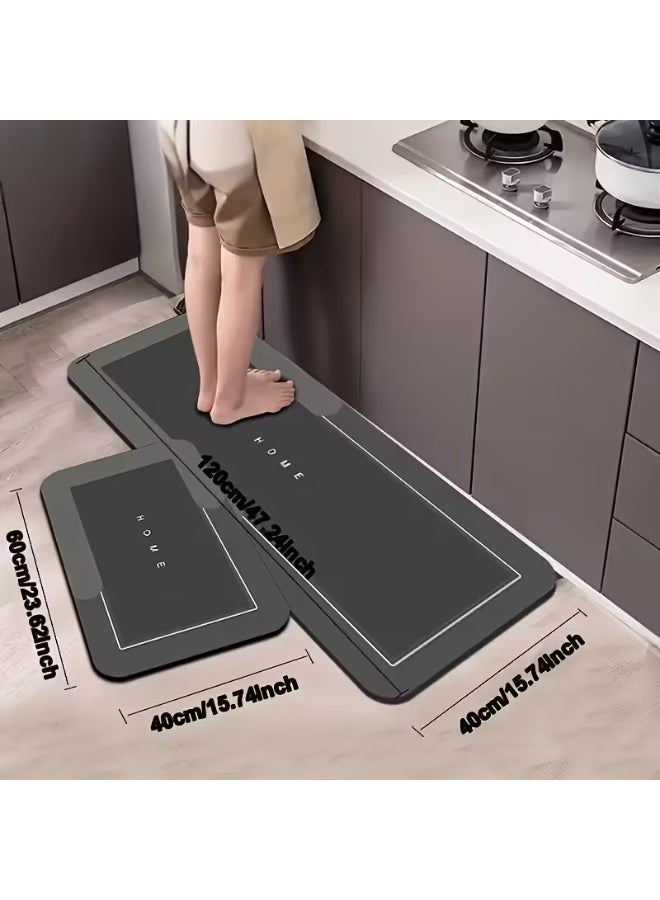 طقم سجادتين للمطبخ والحمام – سجاد أرضي فائق الامتصاص وسريع الجفاف بقاعدة مضادة للانزلاق – تصميم أنيق ومريح للقدمين – مناسب للمطبخ، الحمام، وغرفة المعيشة – (قطعتان) - Image 3
