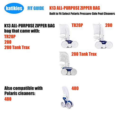 katikies 280 Pool Cleaner Bags; Replacement for Polaris 280, 480 Pool Cleaner; 3 Pack (280 White-2 Pack) - Image 4