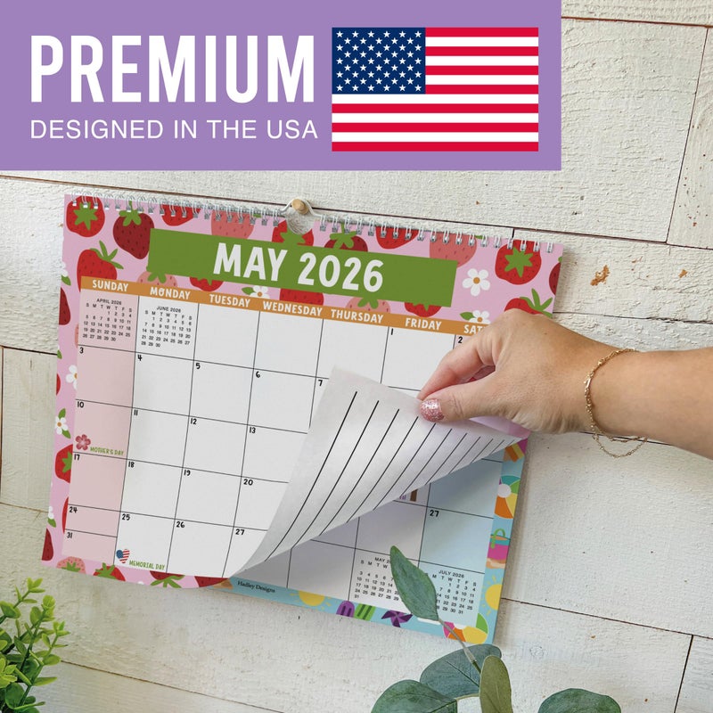 Hadley Designs 2026 Wall Calendar Large - Spiral Wall Calendars 2026-2027, 18 Months Calendar from January 2026 to June 2027, Hanging Calendars for Home, Office, Classroom, Doodle Monthly Planner - Image 3