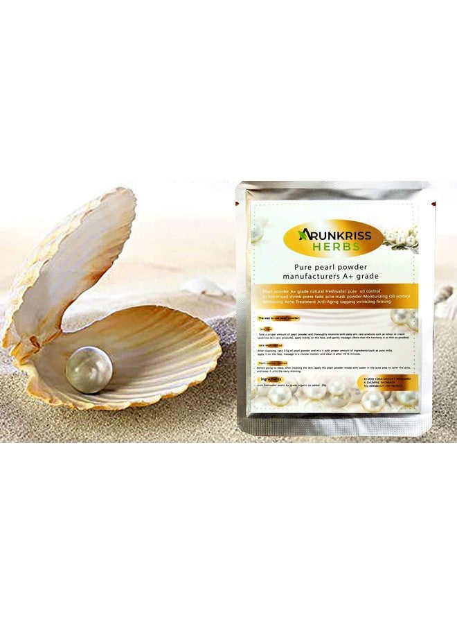 arunkriss herbs Pearl Powder A Grade Natural Freshwater Pure 20G Oil Control To Blackhead Shrink Pores Moisturizing Oil Control  - Image 1