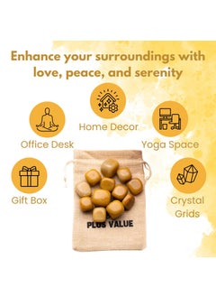 Plus Value Plus Value Yellow Aventurine Tumbled Stone Pebbles Reiki Healing Crystal Aura Chakra 100grams Jute Bag  - Image 2