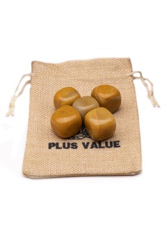 Plus Value Plus Value Yellow Aventurine Tumbled Stone Pebbles Reiki Healing Crystal Aura Chakra 100grams Jute Bag  - Image 1