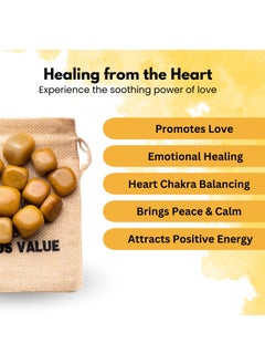 Plus Value Plus Value Yellow Aventurine Tumbled Stone Pebbles Reiki Healing Crystal Aura Chakra 100grams Jute Bag  - Image 4