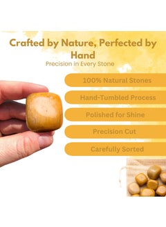 Plus Value Plus Value Yellow Aventurine Tumbled Stone Pebbles Reiki Healing Crystal Aura Chakra 100grams Jute Bag  - Image 3