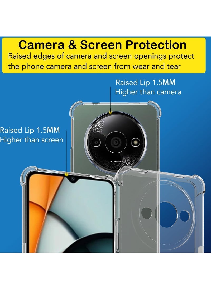 Case Compatible  Clear Silicone Case for Xiaomi Redmi A3 Not Original with Shockproof Protective Corners, Thin, Soft, Transparent Protective Case, Flexible TPU Transparent Mobile Phone Case, Scratch