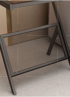 fashionhome Multifunction Glass-top Sofa Side Table Accent End Table with Magazine Rack Bedside Nightstand Z Shaped Coffee Table Display Stand for Bedroom Living Room Small Space 50x37x57 cm  - Image 4