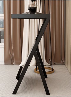 fashionhome Multifunction Glass-top Sofa Side Table Accent End Table with Magazine Rack Bedside Nightstand Z Shaped Coffee Table Display Stand for Bedroom Living Room Small Space 50x37x57 cm  - Image 3
