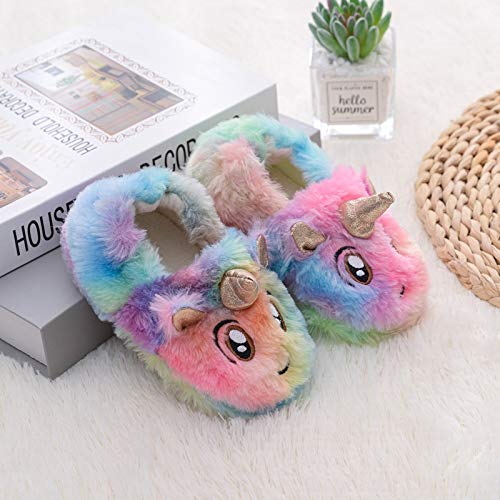 Csfry Toddler Girls' Unicorn Slipper,Multicolor US7-8 - Image 4