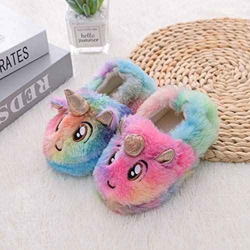 Csfry Toddler Girls' Unicorn Slipper,Multicolor US7-8 - Image 3