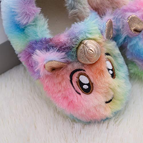 Csfry Toddler Girls' Unicorn Slipper,Multicolor US7-8 - Image 5