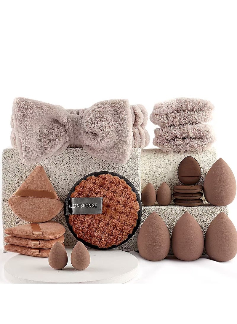 ARNOTEC 30PCS Makeup Brush Set with Bag – 9Pcs Professional Makeup Brushes + 20 Beauty Sponges + Cat Pattern Travel Tote – Full Face Cosmetic Tools Kit for Women & Beginners  - Image 2