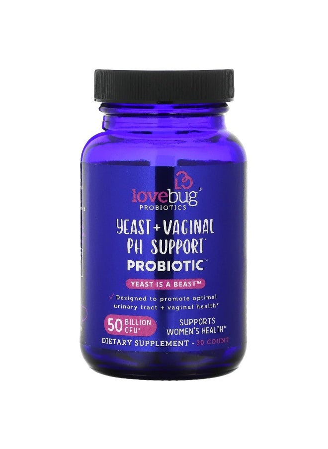 LoveBug Probiotics - LoveBug Probiotics, Yeast + Vaginal PH Support Probiotic, 50 Billion CFU, 30 Count - Image 1