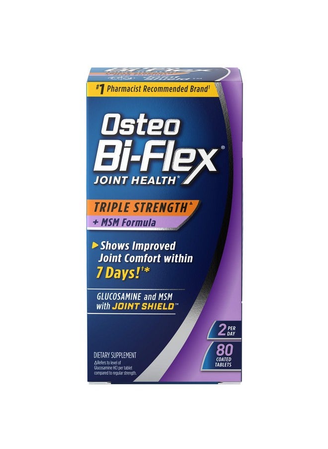 Osteo Bi-Flex Triple Strength(5) With Msm Glucosamine Joint Health Supplement Coated Tablets 80 Count  - Image 2