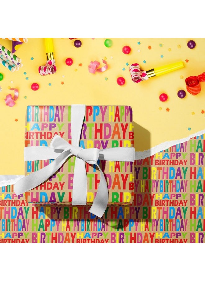 Kraft Wrapping Paper Roll - Mini Roll - Colorful Text Happy Birthday Design Great For Birthday, Party, Baby Shower - 17 Inches X 32.8 Feet - pzsku/Z4B5B7568D1ACDBDB9D44Z/45/_/1735214387/01226792-8533-4454-b95e-d043258dc152