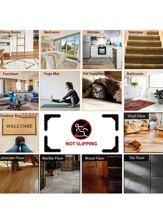 10 Pcs Reusable Carpet Stickers, Washable Never Curl Rug Grippers, Strong Non Slip Reusable Carpet Stickers for Area Rugs, Hardwood Floors, Tile Floors, Floor Mats  - Image 5