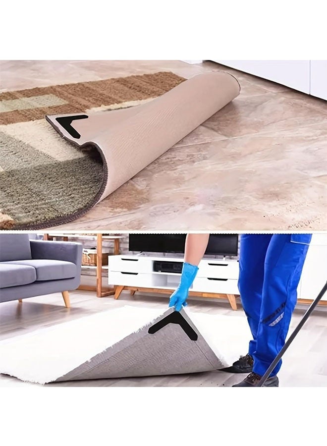 10 Pcs Reusable Carpet Stickers, Washable Never Curl Rug Grippers, Strong Non Slip Reusable Carpet Stickers for Area Rugs, Hardwood Floors, Tile Floors, Floor Mats  - Image 2