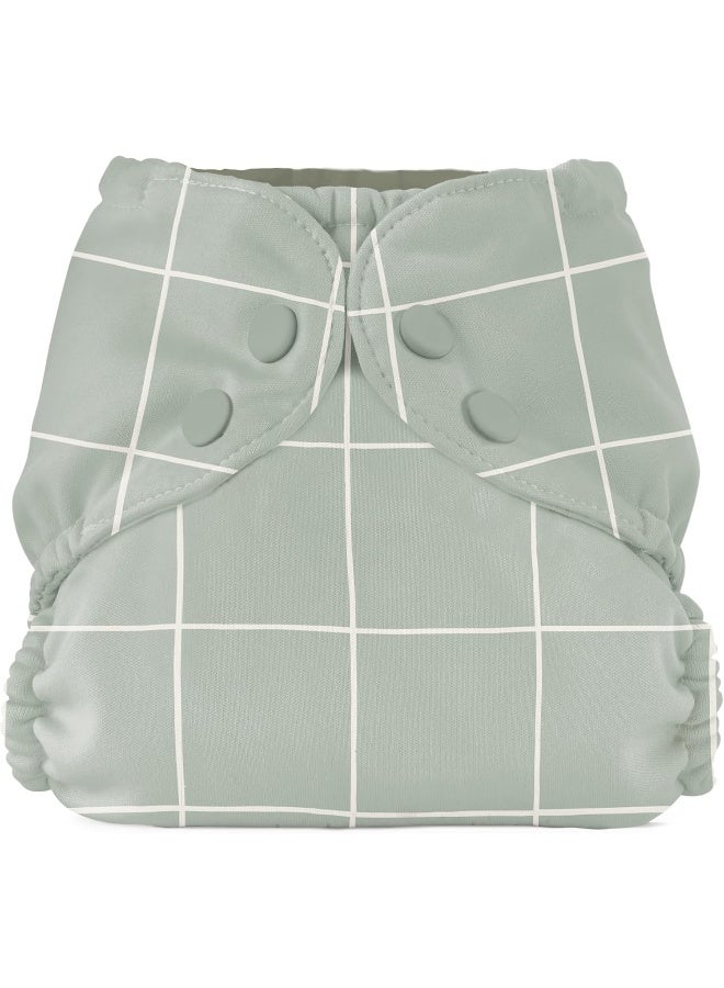 Esembly Cloth Diaper Cover - Reusable Swim Diaper, Waterproof, Breathable - Adjustable Outer Layer Over Absorbent Inner for Blowout Protection - Lattice, Size 2 (18-35lbs) - Image 1