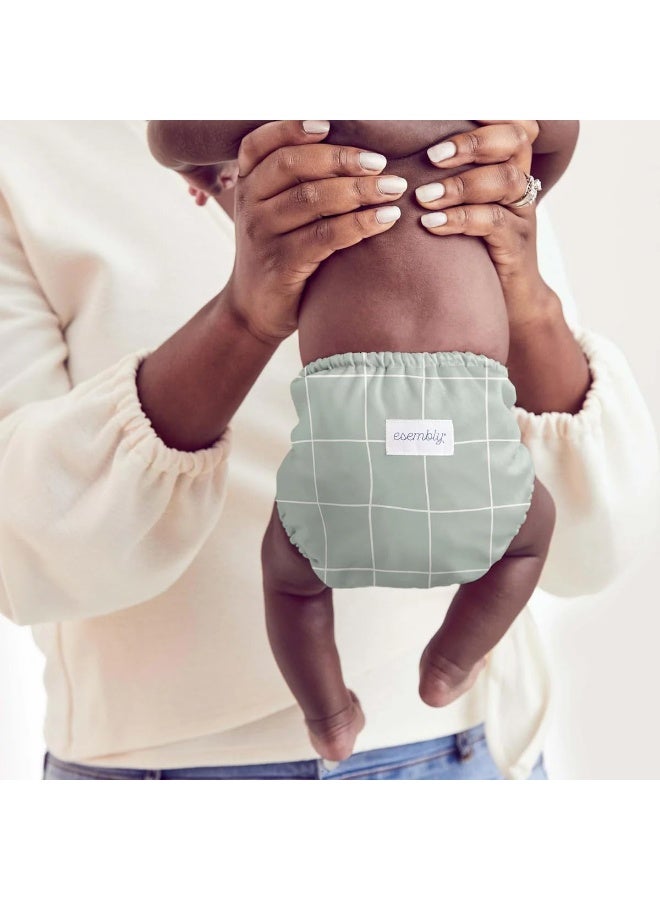 Esembly Cloth Diaper Cover - Reusable Swim Diaper, Waterproof, Breathable - Adjustable Outer Layer Over Absorbent Inner for Blowout Protection - Lattice, Size 2 (18-35lbs) - Image 2