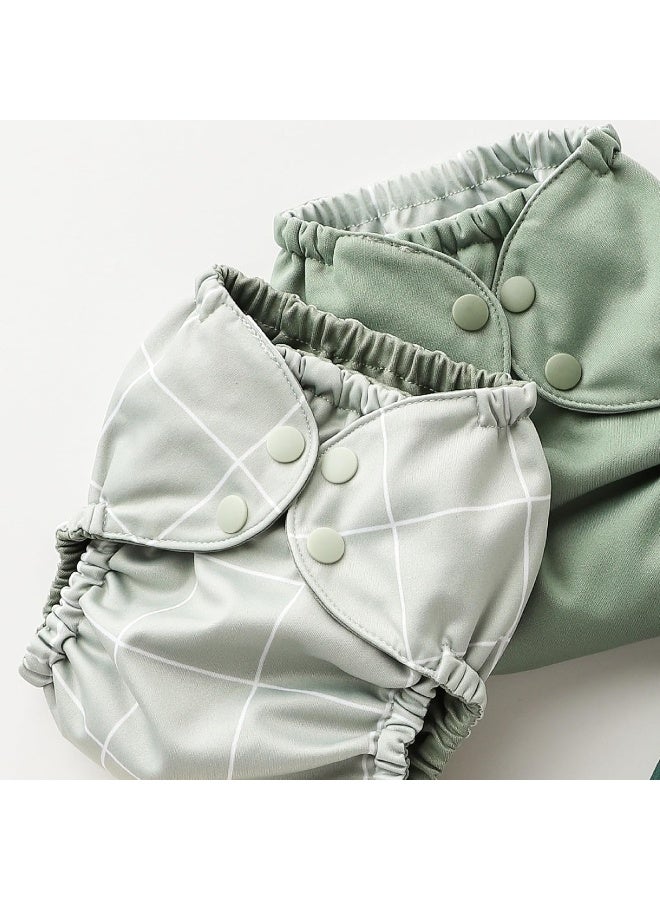 Esembly Cloth Diaper Cover - Reusable Swim Diaper, Waterproof, Breathable - Adjustable Outer Layer Over Absorbent Inner for Blowout Protection - Lattice, Size 2 (18-35lbs) - Image 3