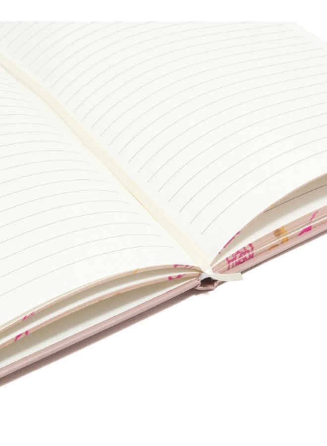 HardCover Flower A5 Notebook With Elastic Band/Red & Biege - Image 3