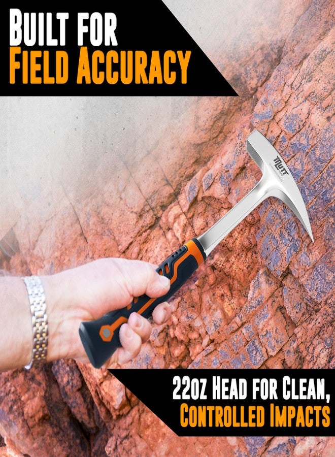 AMERICAN MUTT TOOLS مطرقة صخور احترافية من Mutt Tools سعة 22 أونصة - أداة جيولوجية للبحث عن الصخور وصيد الحفريات والبناء - مطرقة جيولوجية لكسر الأحجار والجيود - Image 2