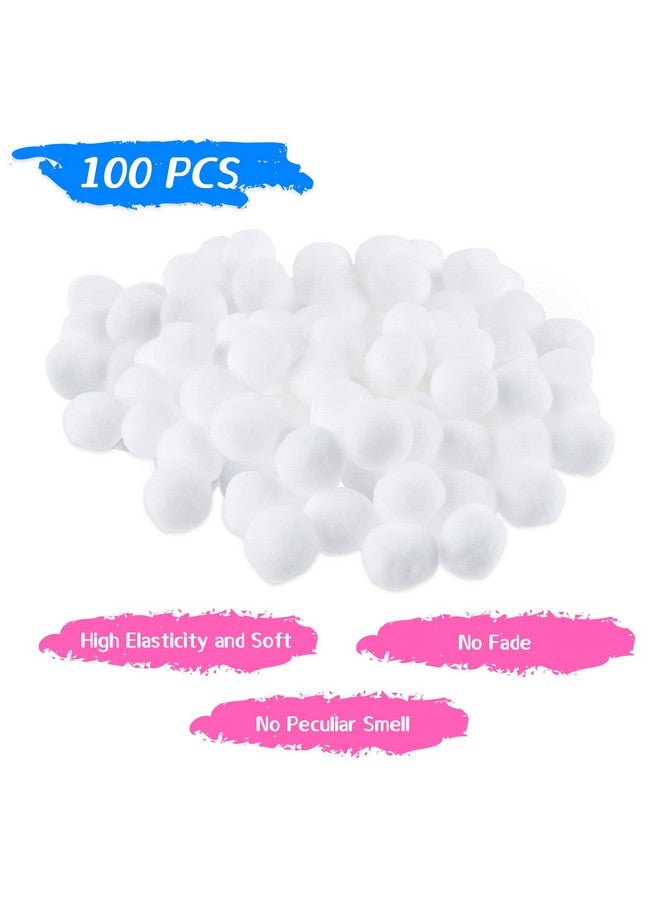 Tuparka 100 Pcs Craft Pom Poms White Pompoms Balls 1 Inch Felt Balls For Art Crafts Diy Projects - Image 3