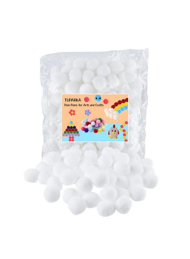 Tuparka 100 Pcs Craft Pom Poms White Pompoms Balls 1 Inch Felt Balls For Art Crafts Diy Projects - Image 1