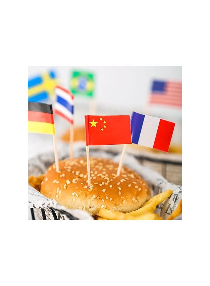 50Pcs Disposable World Cup Multi National Country Flag Stick Cake Toper Flag Fruit Stick Cocktail Cake Stick Toothpick Food Decoration  - Image 2