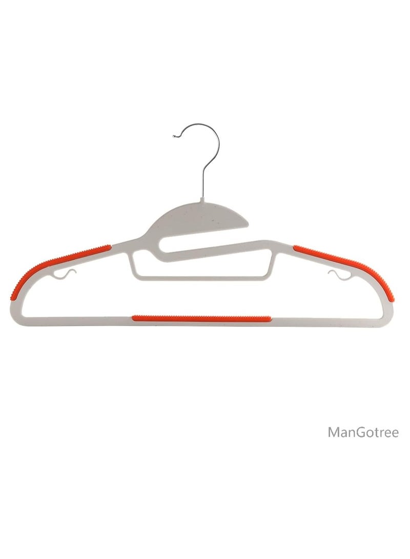 ManGotree 10-Pack Plastic Clothes Hangers, Ultra Thin Non Slip Clothes Hanger Space Saving Coat Hangers, 360°Rotating Hook,Pant Hangers (SG-WT-OG) - Image 3