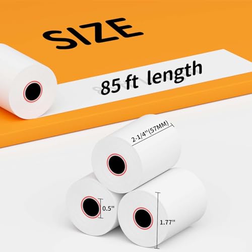 MBLABEL 2 1/4''x 85' Thermal Receipt Paper Rolls, POS Cash Register Paper Roll (5 Rolls) - Image 2