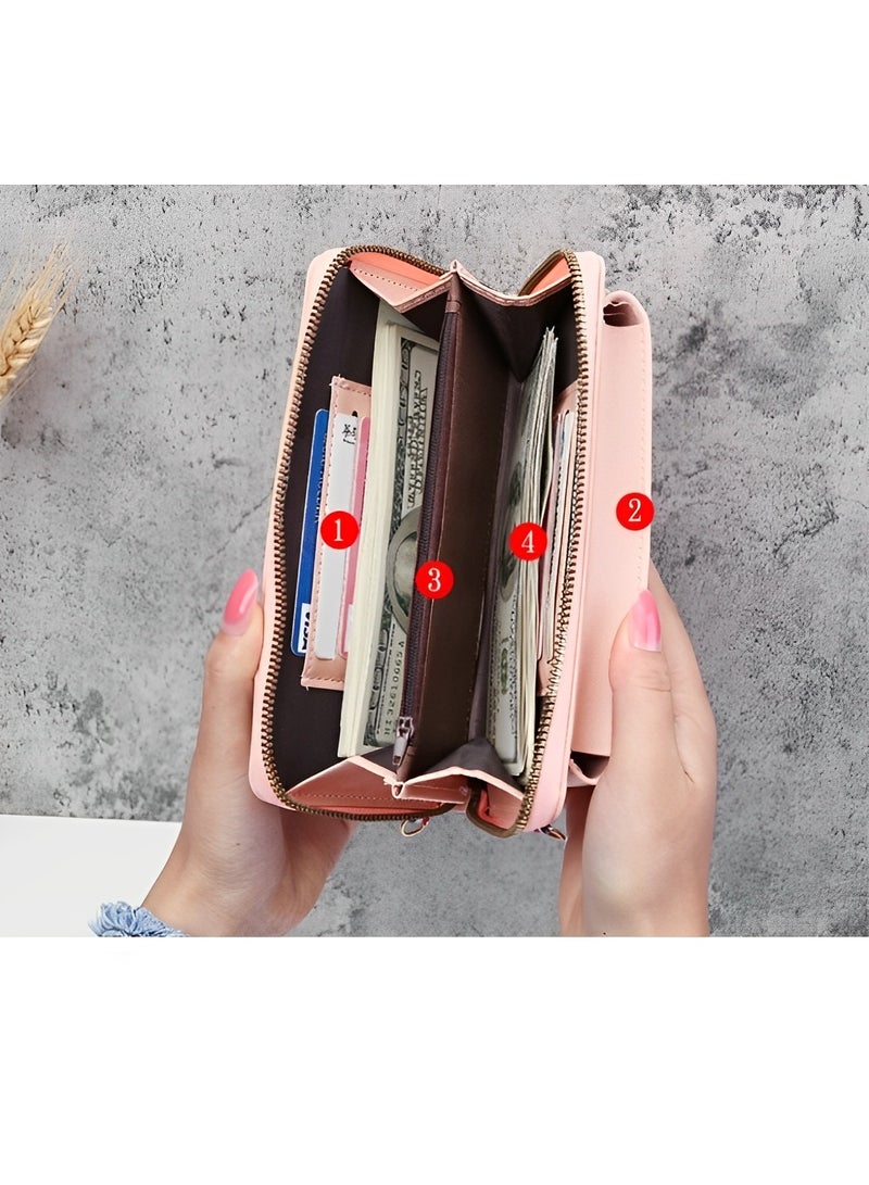 REOCLE Women's Crossbody Bag Leather Cell Phone Purse Wallet Clutch Wallet with Credit Card Slots & Large Capacity Multifunctional Shoulder Bag  - Image 4
