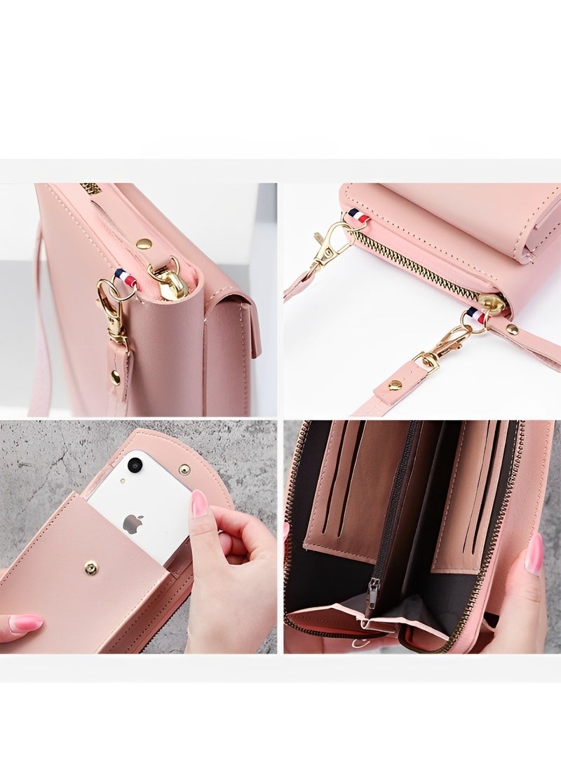 REOCLE Women's Crossbody Bag Leather Cell Phone Purse Wallet Clutch Wallet with Credit Card Slots & Large Capacity Multifunctional Shoulder Bag  - Image 5