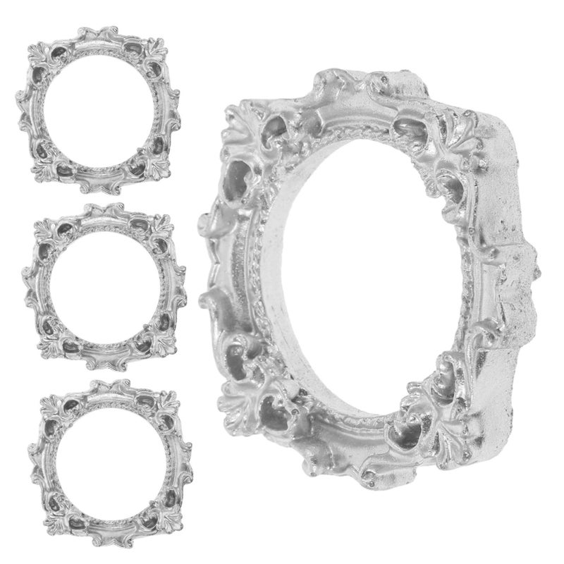 Vintage Resin Mini Picture Frame Set 4pcs for Photo Props Crafts - Image 2