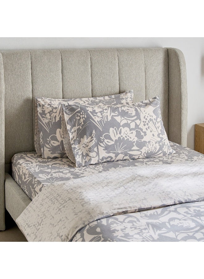 Home Box Aurora Heya 3-Piece Printed Cotton Twin Duvet Quilt Cover Set 220 x 150 cm - Image 1
